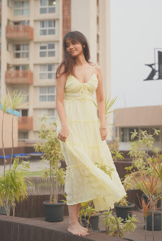 V-Neck Tiered Maxi Brami Dress